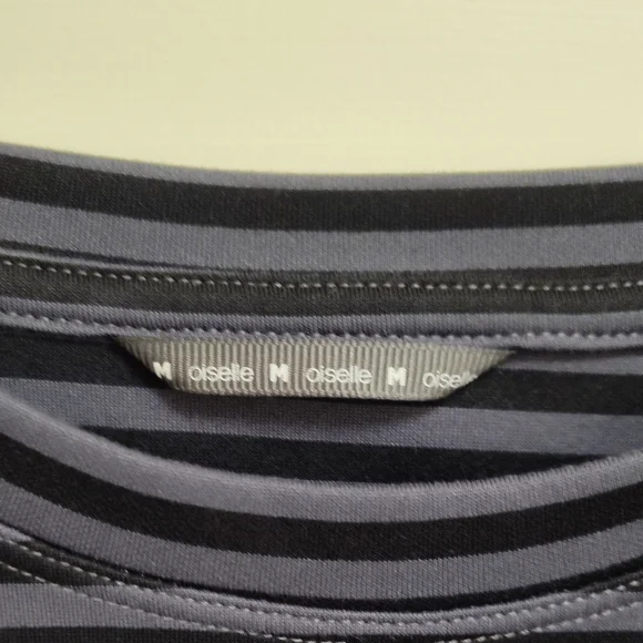 Oiselle Big Stripe base layer raglan running top long sleeve sz M - Picture 3 of 3